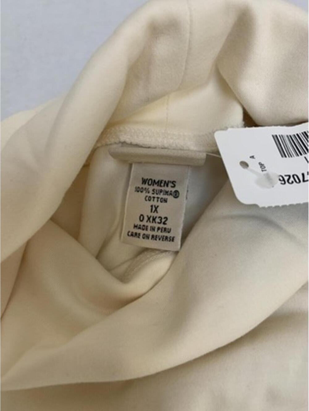NWT LL Bean Womans Size 1X Ivory Turtleneck Shirt Top - Picture 2 of 7